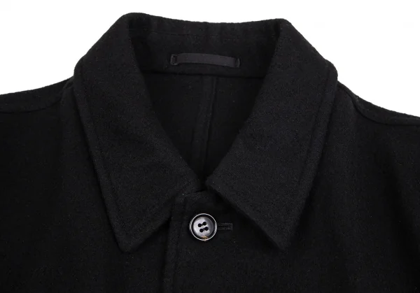 コムデギャルソン オムCOMME des GARCONS HOMME 裏テープパイピンクデザインウールコート 黒S K-101803_004