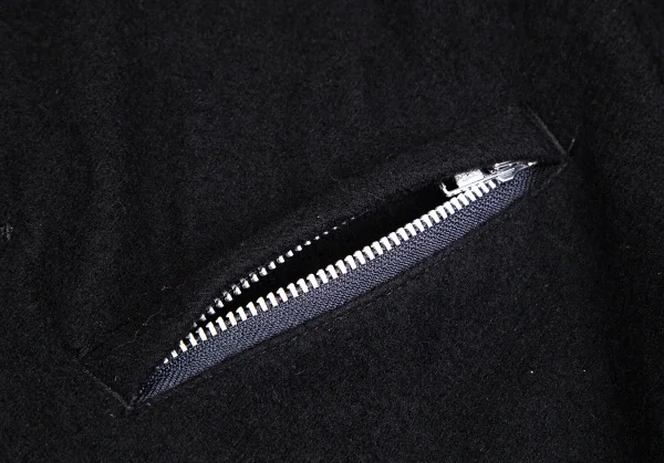 コムデギャルソン オムCOMME des GARCONS HOMME 裏テープパイピンクデザインウールコート 黒S K-101803_006