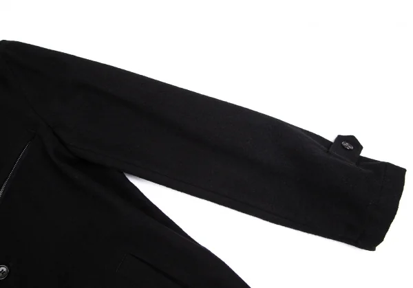 コムデギャルソン オムCOMME des GARCONS HOMME 裏テープパイピンクデザインウールコート 黒S K-101803_007
