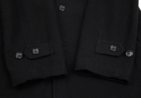 コムデギャルソン オムCOMME des GARCONS HOMME 裏テープパイピンクデザインウールコート 黒S K-101803_008