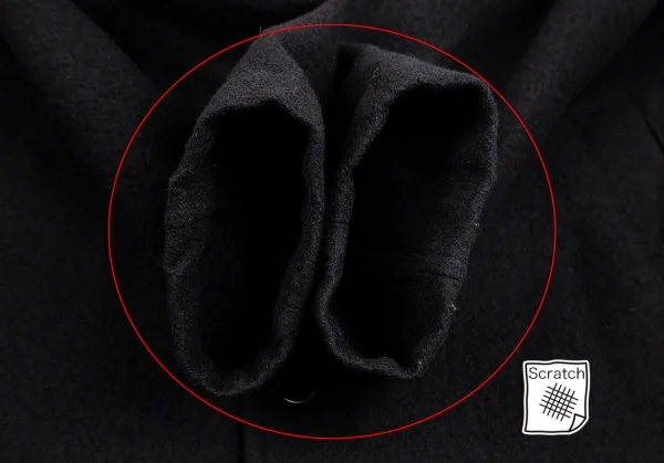 コムデギャルソン オムCOMME des GARCONS HOMME 裏テープパイピンクデザインウールコート 黒S K-101803_009