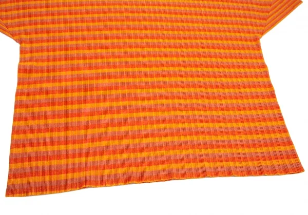 プリーツプリーズPLEATS PLEASE トリカラーボーダープリーツビッグシルエットカットソー 黄オレンジL位 K-101830_007