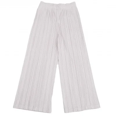 プリーツプリーズPLEATS PLEASE プリーツワイドパンツ ライトグレー