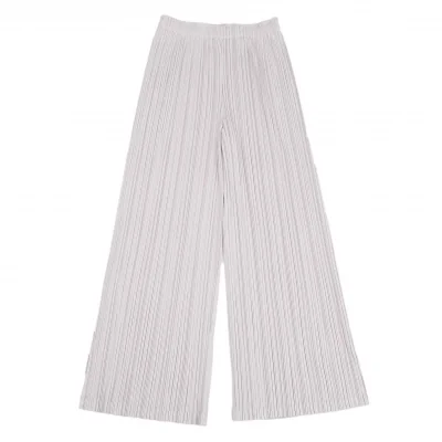 プリーツプリーズPLEATS PLEASE プリーツワイドパンツ ライトグレー