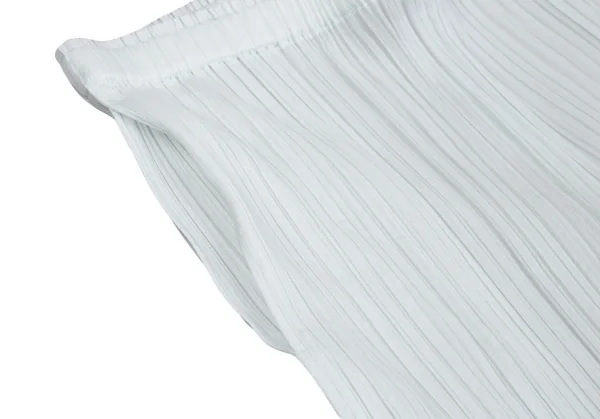 プリーツプリーズPLEATS PLEASE プリーツテーパードパンツ 白 アイスブルーS位 K-101855_004