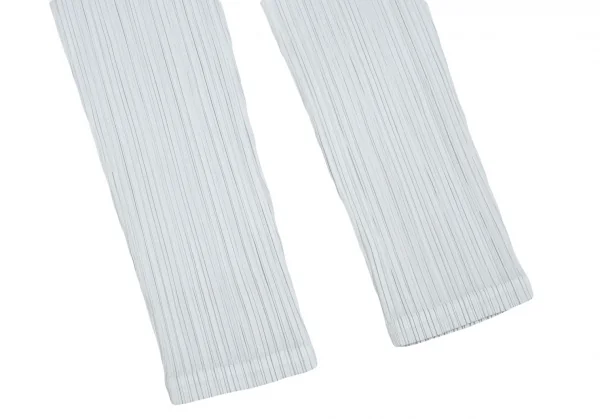 プリーツプリーズPLEATS PLEASE プリーツテーパードパンツ 白 アイスブルーS位 K-101855_005