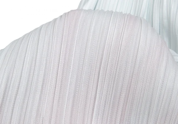 プリーツプリーズPLEATS PLEASE プリーツテーパードパンツ 白 アイスブルーS位 K-101855_008