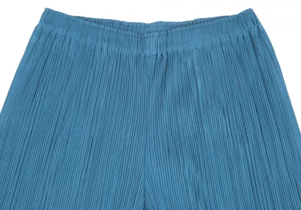 プリーツプリーズPLEATS PLEASE スポーツメッシュ生地プリーツワイドパンツ 水色M位 K-101856_002