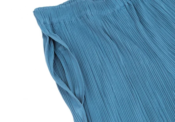 プリーツプリーズPLEATS PLEASE スポーツメッシュ生地プリーツワイドパンツ 水色M位 K-101856_004