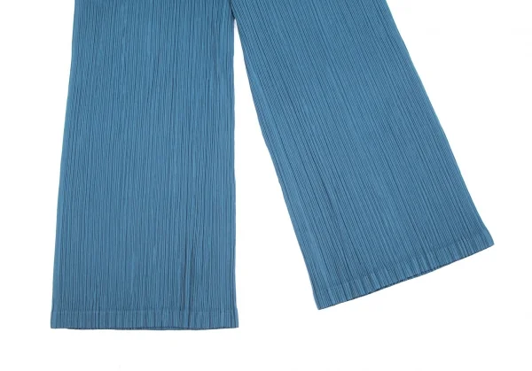 プリーツプリーズPLEATS PLEASE スポーツメッシュ生地プリーツワイドパンツ 水色M位 K-101856_005