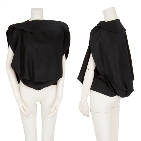 イッセイミヤケISSEY MIYAKE 132 5. ARC WOOL ウールナイロンサークルシルエットトップス 黒3 K-101873_001