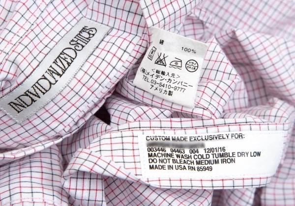 インディビジュアライズドシャツINDIVIDUALIZED SHIRTS ウインドウペンチェックボタンダウンシャツ 白赤黒M位 K-101888_015
