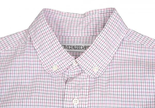 インディビジュアライズドシャツINDIVIDUALIZED SHIRTS ウインドウペンチェックボタンダウンシャツ 白赤黒M位 K-101888_002