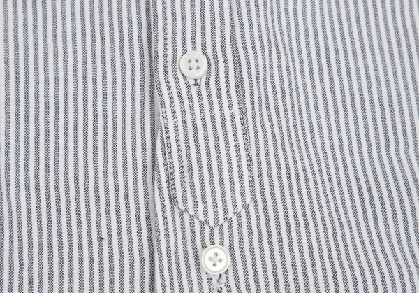 エンジニアードガーメンツENGINEERED GARMENT コットンオックスフォードストライプボタンダウンシャツ 白グレーS K-101894_010