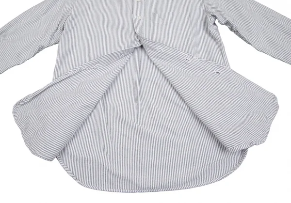 エンジニアードガーメンツENGINEERED GARMENT コットンオックスフォードストライプボタンダウンシャツ 白グレーS K-101894_012