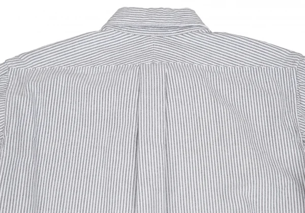 エンジニアードガーメンツENGINEERED GARMENT コットンオックスフォードストライプボタンダウンシャツ 白グレーS K-101894_014