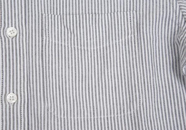 エンジニアードガーメンツENGINEERED GARMENT コットンオックスフォードストライプボタンダウンシャツ 白グレーS K-101894_005