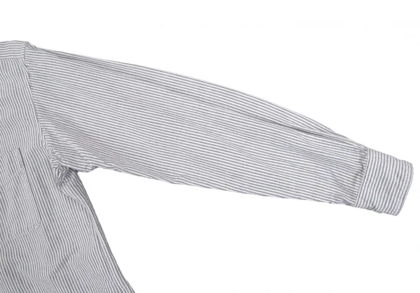 エンジニアードガーメンツENGINEERED GARMENT コットンオックスフォードストライプボタンダウンシャツ 白グレーS K-101894_006