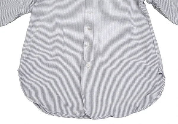 エンジニアードガーメンツENGINEERED GARMENT コットンオックスフォードストライプボタンダウンシャツ 白グレーS K-101894_009