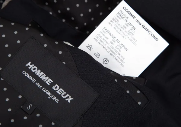 コムデギャルソン オムドゥCOMME des GARCONS HOMME DEUX ウール3Bジャケット 濃紺S K-101912_014