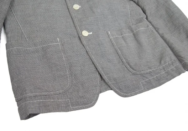 コムデギャルソン オムCOMME des GARCONS HOMME コットンリネンハウンドトゥースパッカリングジャケット 白黒S K-101922_010