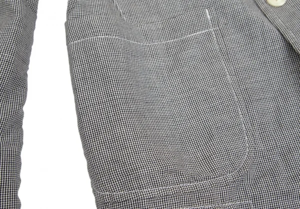 コムデギャルソン オムCOMME des GARCONS HOMME コットンリネンハウンドトゥースパッカリングジャケット 白黒S K-101922_011