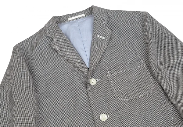 コムデギャルソン オムCOMME des GARCONS HOMME コットンリネンハウンドトゥースパッカリングジャケット 白黒S K-101922_002
