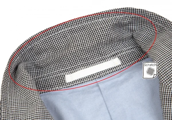 コムデギャルソン オムCOMME des GARCONS HOMME コットンリネンハウンドトゥースパッカリングジャケット 白黒S K-101922_003