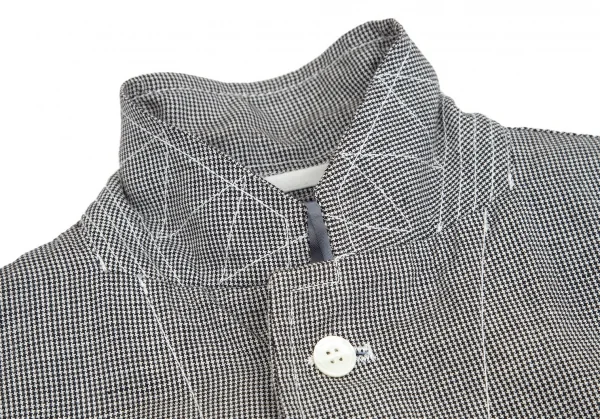 コムデギャルソン オムCOMME des GARCONS HOMME コットンリネンハウンドトゥースパッカリングジャケット 白黒S K-101922_004