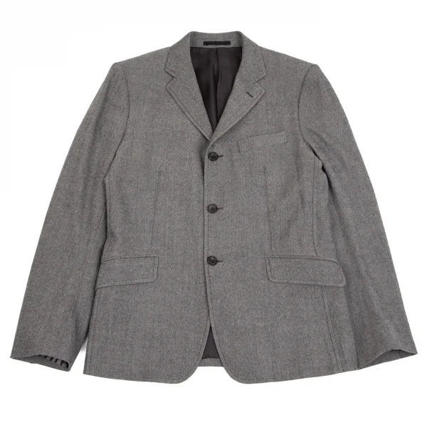 コムデギャルソン オムCOMME des GARCONS HOMME ストレッチヘリンボーン3Bジャケット グレーS K-101929_001