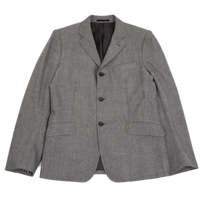 コムデギャルソン オムCOMME des GARCONS HOMME ストレッチヘリンボーン3Bジャケット グレー