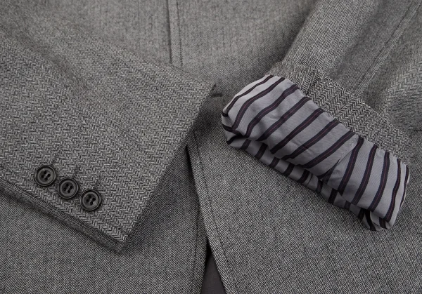 コムデギャルソン オムCOMME des GARCONS HOMME ストレッチヘリンボーン3Bジャケット グレーS K-101929_009
