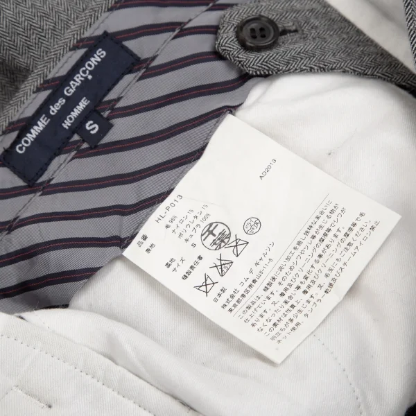コムデギャルソン オムCOMME des GARCONS HOMME ストレッチヘリンボーンテーパードパンツ グレーS K-101930_015