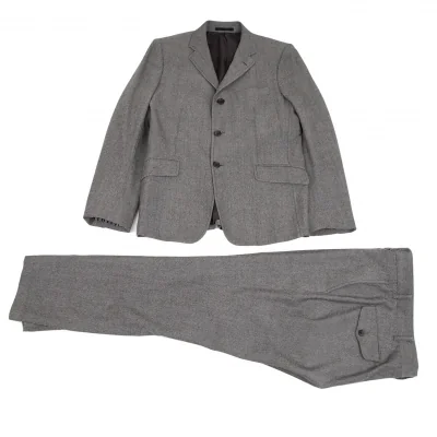 コムデギャルソン オムCOMME des GARCONS HOMME ストレッチヘリンボーン3Bセットアップスーツ グレー