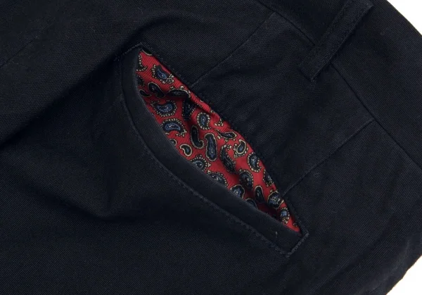 コムデギャルソン オムCOMME des GARCONS HOMME 見返しペイズリーコットンワークパンツ 濃紺S K-101936_014