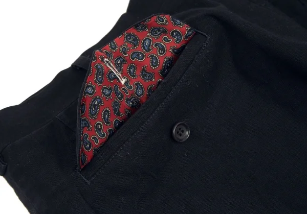 コムデギャルソン オムCOMME des GARCONS HOMME 見返しペイズリーコットンワークパンツ 濃紺S K-101936_015