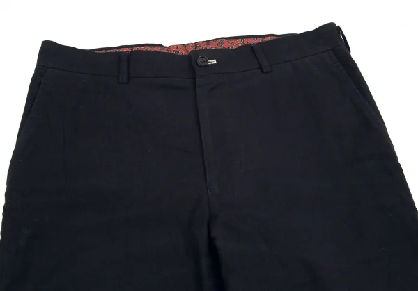 コムデギャルソン オムCOMME des GARCONS HOMME 見返しペイズリーコットンワークパンツ 濃紺S K-101936_002