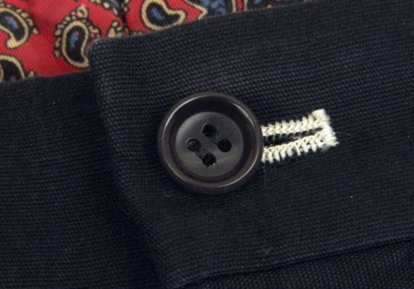 コムデギャルソン オムCOMME des GARCONS HOMME 見返しペイズリーコットンワークパンツ 濃紺S K-101936_003