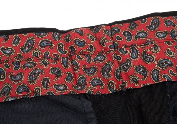 コムデギャルソン オムCOMME des GARCONS HOMME 見返しペイズリーコットンワークパンツ 濃紺S K-101936_006