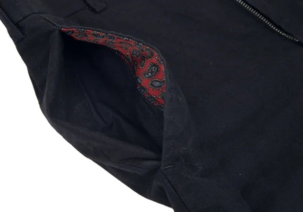 コムデギャルソン オムCOMME des GARCONS HOMME 見返しペイズリーコットンワークパンツ 濃紺S K-101936_007