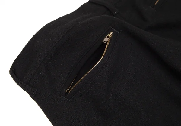 コムデギャルソン オムCOMME des GARCONS HOMME ウールナイロンバックジップポケットパンツ 黒L K-101941_014