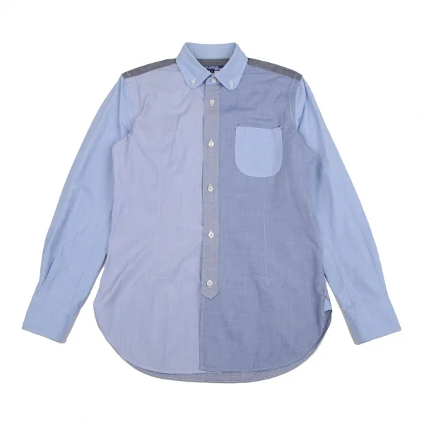 ジュンヤワタナベマン コムデギャルソンJUNYA WATANABE MAN COMME des GARCONS クレイジーパターンボタンダウンシャツ 水色S K-101943_001