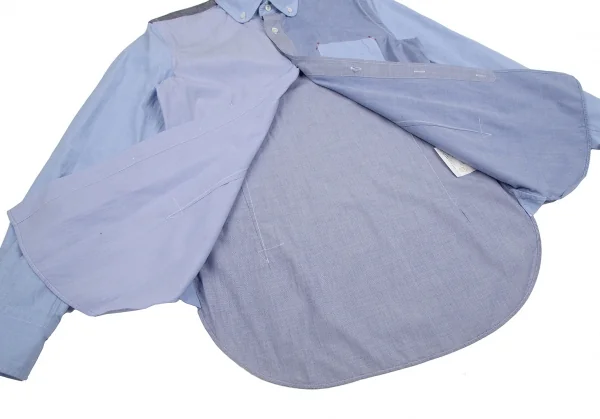 ジュンヤワタナベマン コムデギャルソンJUNYA WATANABE MAN COMME des GARCONS クレイジーパターンボタンダウンシャツ 水色S K-101943_011