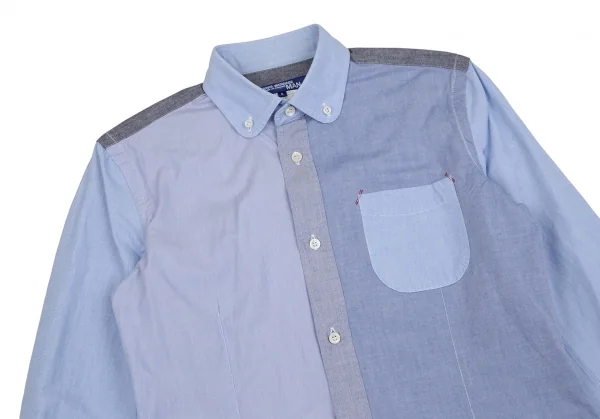ジュンヤワタナベマン コムデギャルソンJUNYA WATANABE MAN COMME des GARCONS クレイジーパターンボタンダウンシャツ 水色S K-101943_002