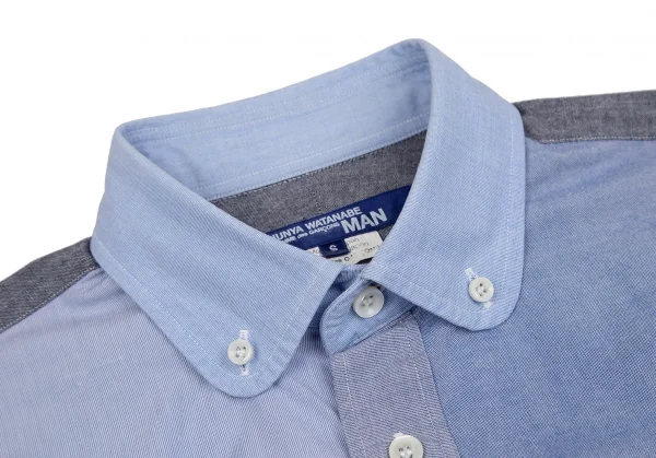 ジュンヤワタナベマン コムデギャルソンJUNYA WATANABE MAN COMME des GARCONS クレイジーパターンボタンダウンシャツ 水色S K-101943_003