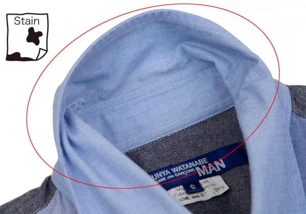 ジュンヤワタナベマン コムデギャルソンJUNYA WATANABE MAN COMME des GARCONS クレイジーパターンボタンダウンシャツ 水色S K-101943_004