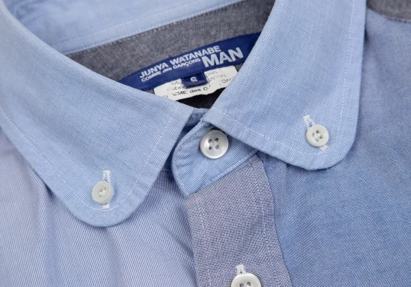 ジュンヤワタナベマン コムデギャルソンJUNYA WATANABE MAN COMME des GARCONS クレイジーパターンボタンダウンシャツ 水色S K-101943_005