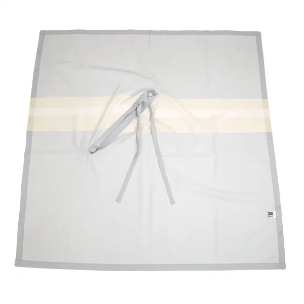 イッセイミヤケISSEY MIYAKE 132 5. フロント結びデザインアシンメトリーポンチョ ブルーグレーベージュ2 K-101948_010