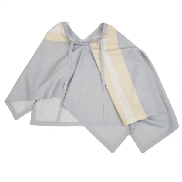 イッセイミヤケISSEY MIYAKE 132 5. フロント結びデザインアシンメトリーポンチョ ブルーグレーベージュ2 K-101948_002