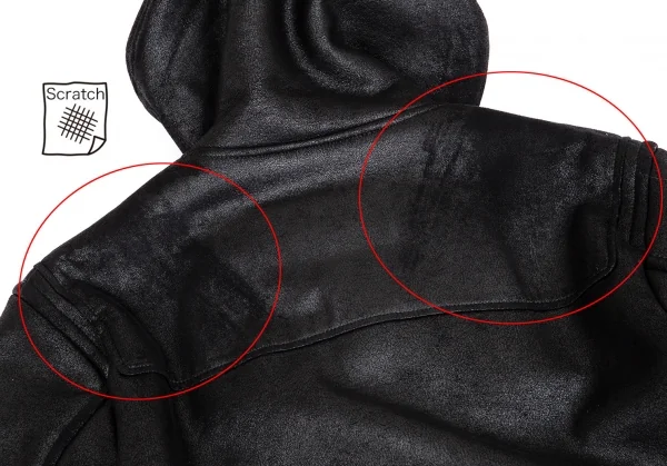 バーバリー ブラックレーベルBURBERRY BLACK LABEL 裏ファークラックシンセティックレザーダッフルコート 黒M K-101963_012